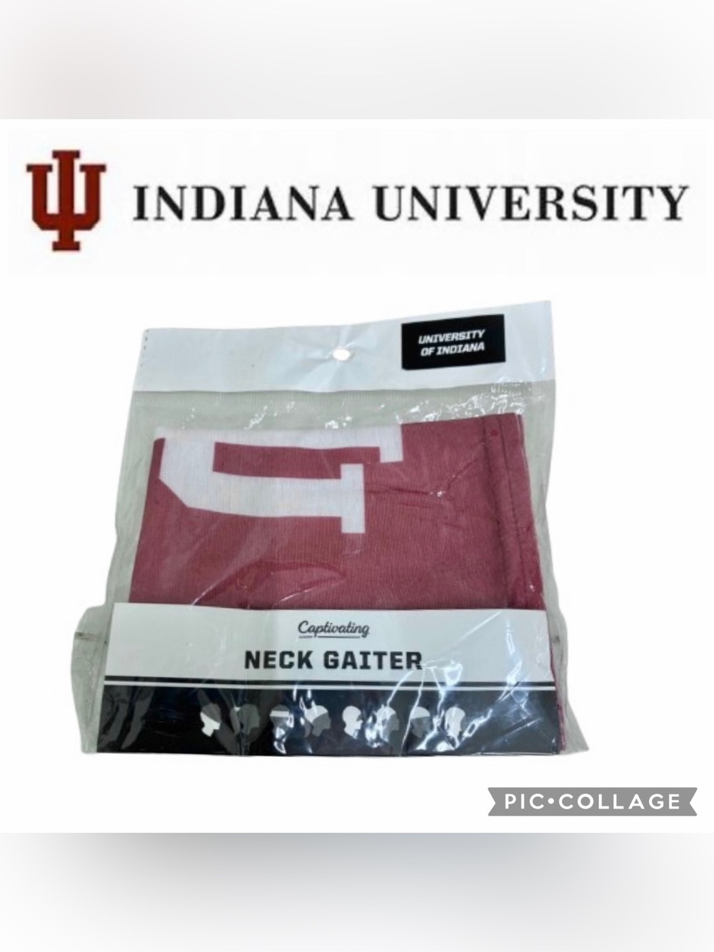 🔥$8🔥 NEW IU UNIVERSITY OF INDIANA NECK GAITER Red White Unisex